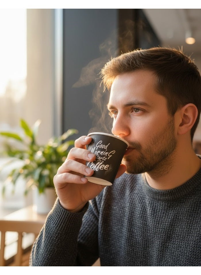 100 Pcs Disposable Coffee Paper Cups for Espresso, Tea, Coffee Suitable for Party and Travel Multicolor and Graphic Cups Suitable for Coffee Shops, Restaurants, Offices and Special Occasions - Image 3